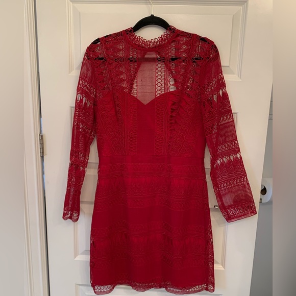 Lumier by Bariano crimson red dress size L - Picture 2 of 7
